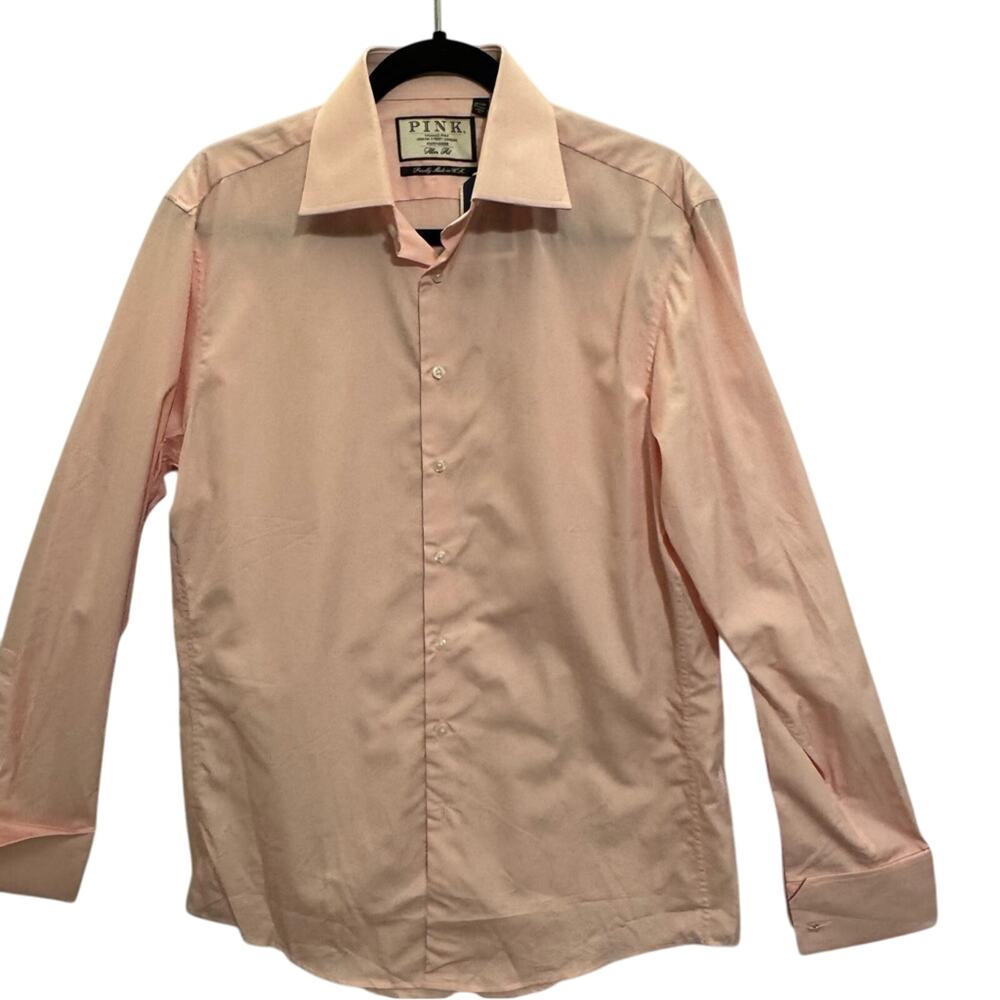 Pink Men's Dress Shirt made in UK French Cuff NWT 15 1/2-34 3736J
